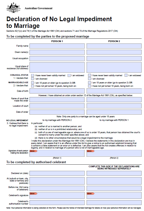 The Declaration of No Legal Impediment to Marriage: Understanding Its Importance